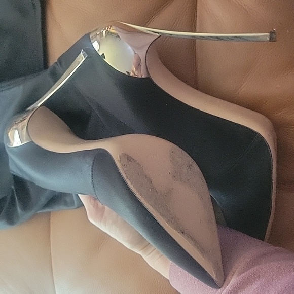 Casadei Blade Satin Over Knee Boots Sz 38 1/2 - Picture 9 of 12